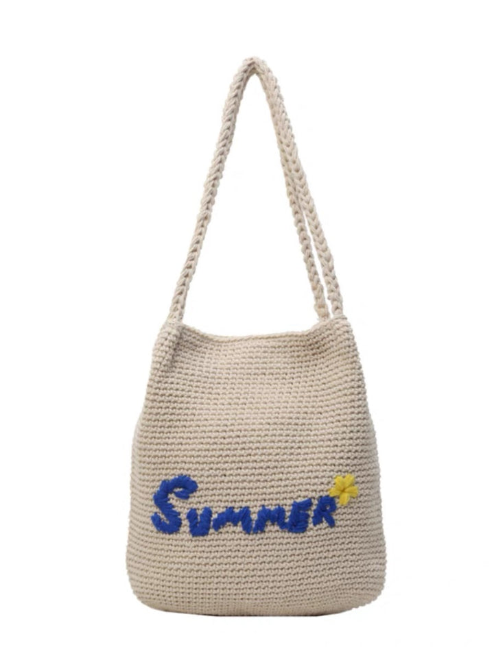 Hand-knotted shopping bag with cheerful summer design Bowlift