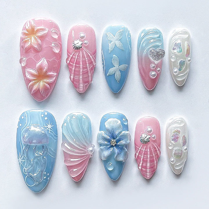 Fantasy-Themed Press-On Nail Art Collection Bowlift