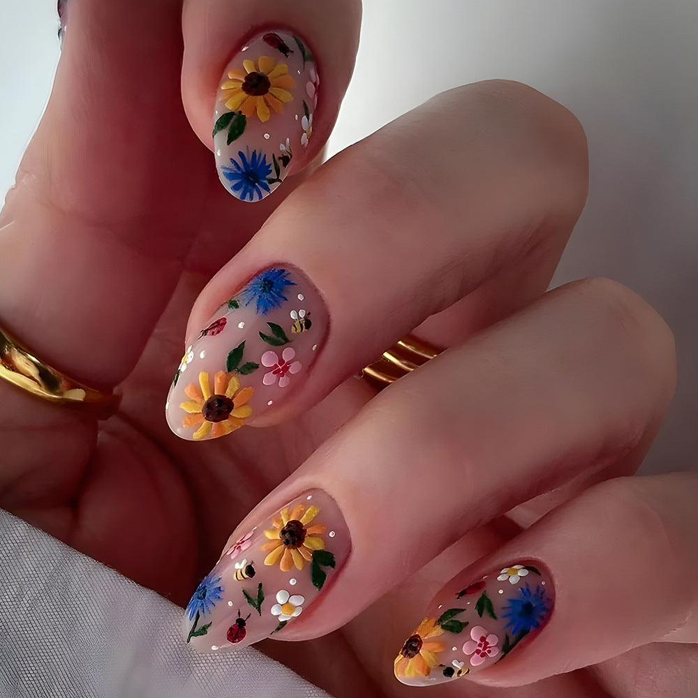 Floral Embellished Press-On Nail Art Set Bowlift