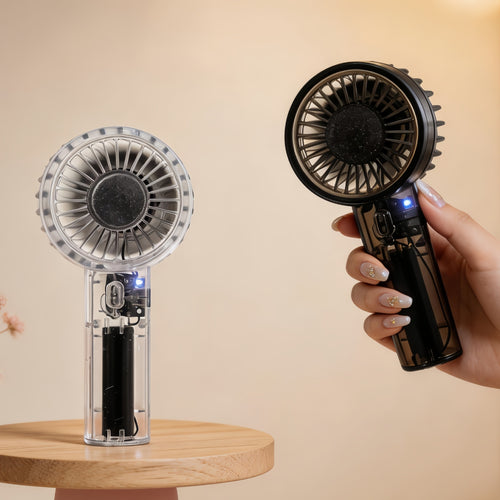 Ladies portable USB handheld fan with ergonomic grip Bowlift