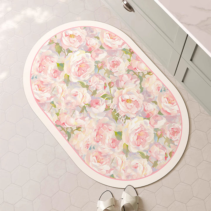 Decorative Floral Bath Mat Bowlift