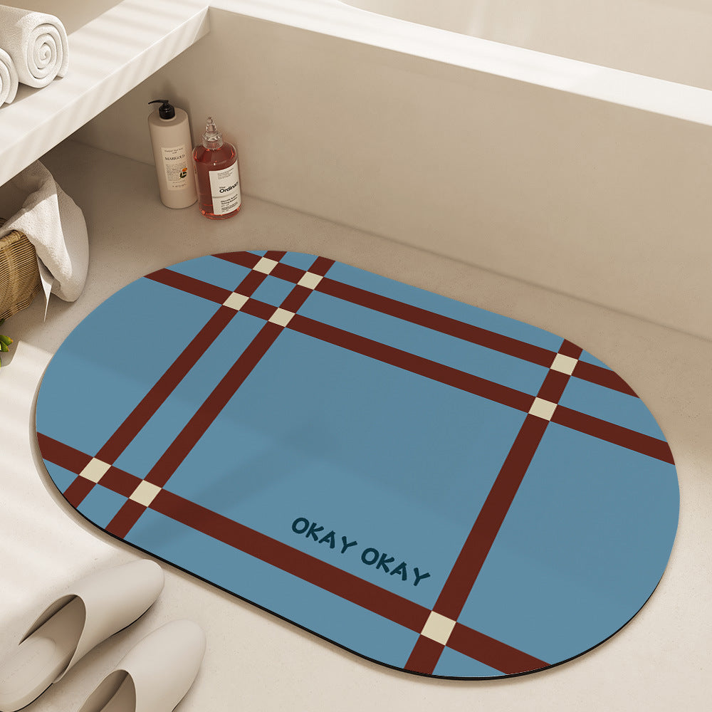 Floral Design Cotton Bath Mat Bowlift