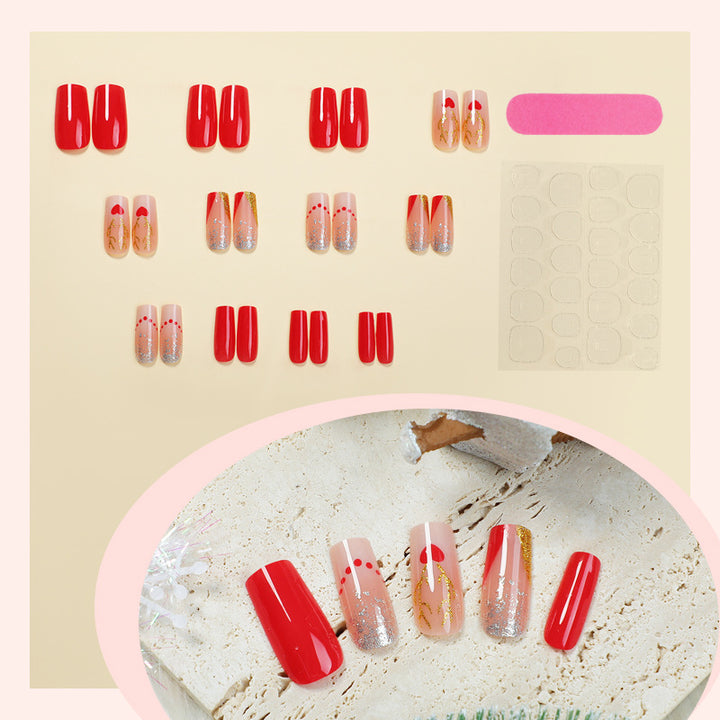 Creative nail art set with romantic heart and glitter elements Bowlift