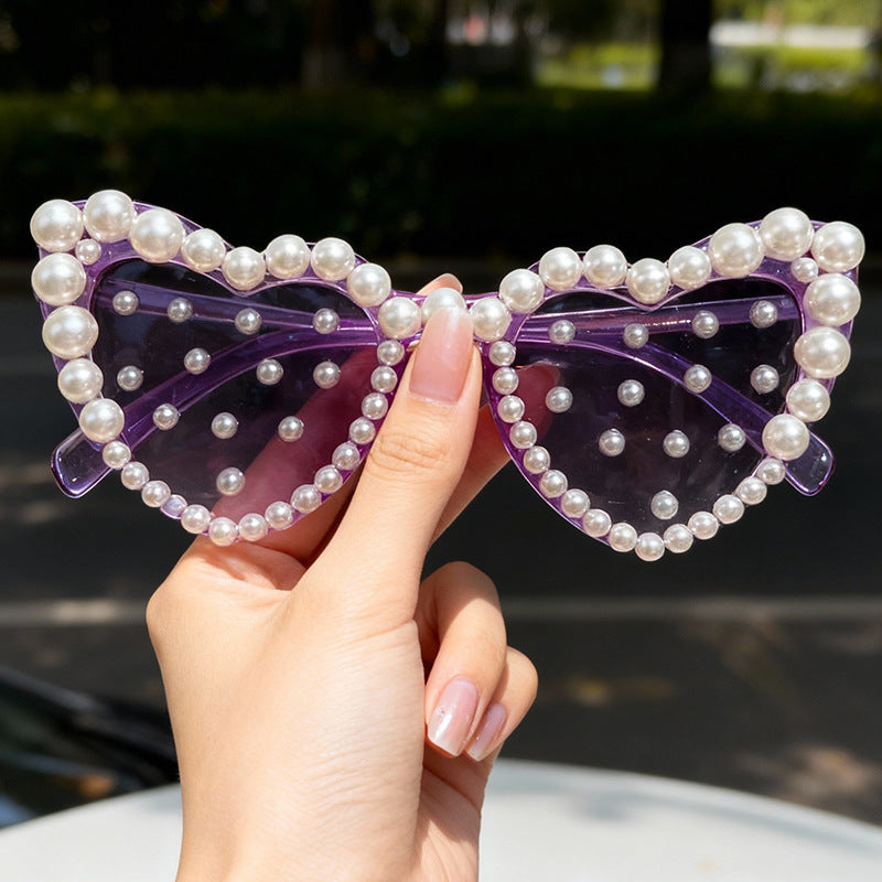 Bridal Heart-Shaped Sunglasses Bowlift