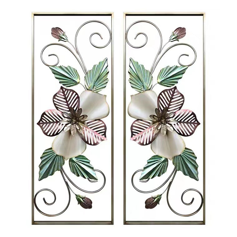 Decorative Floral Metal Wall Art Panels Bowlift