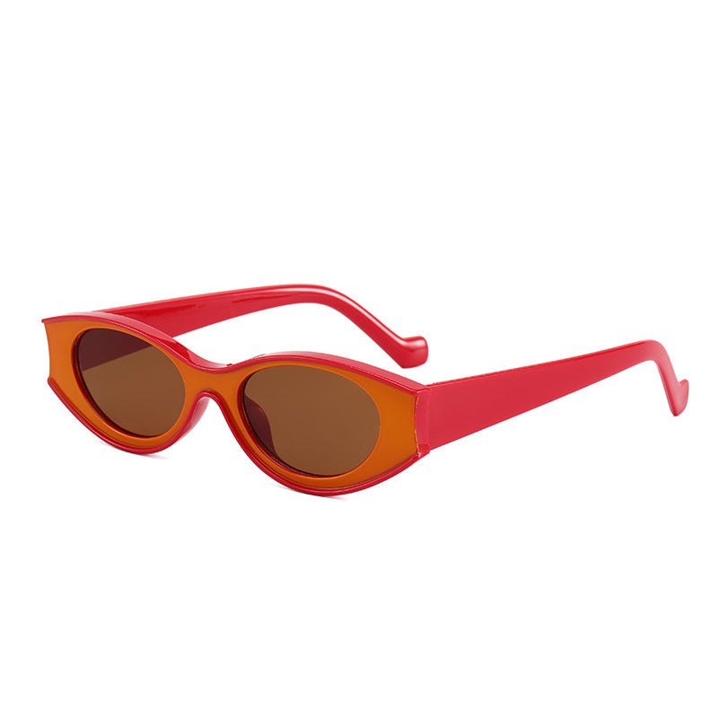 Women's Cat-Eye Sunglasses with Contrasting Frame Design Bowlift