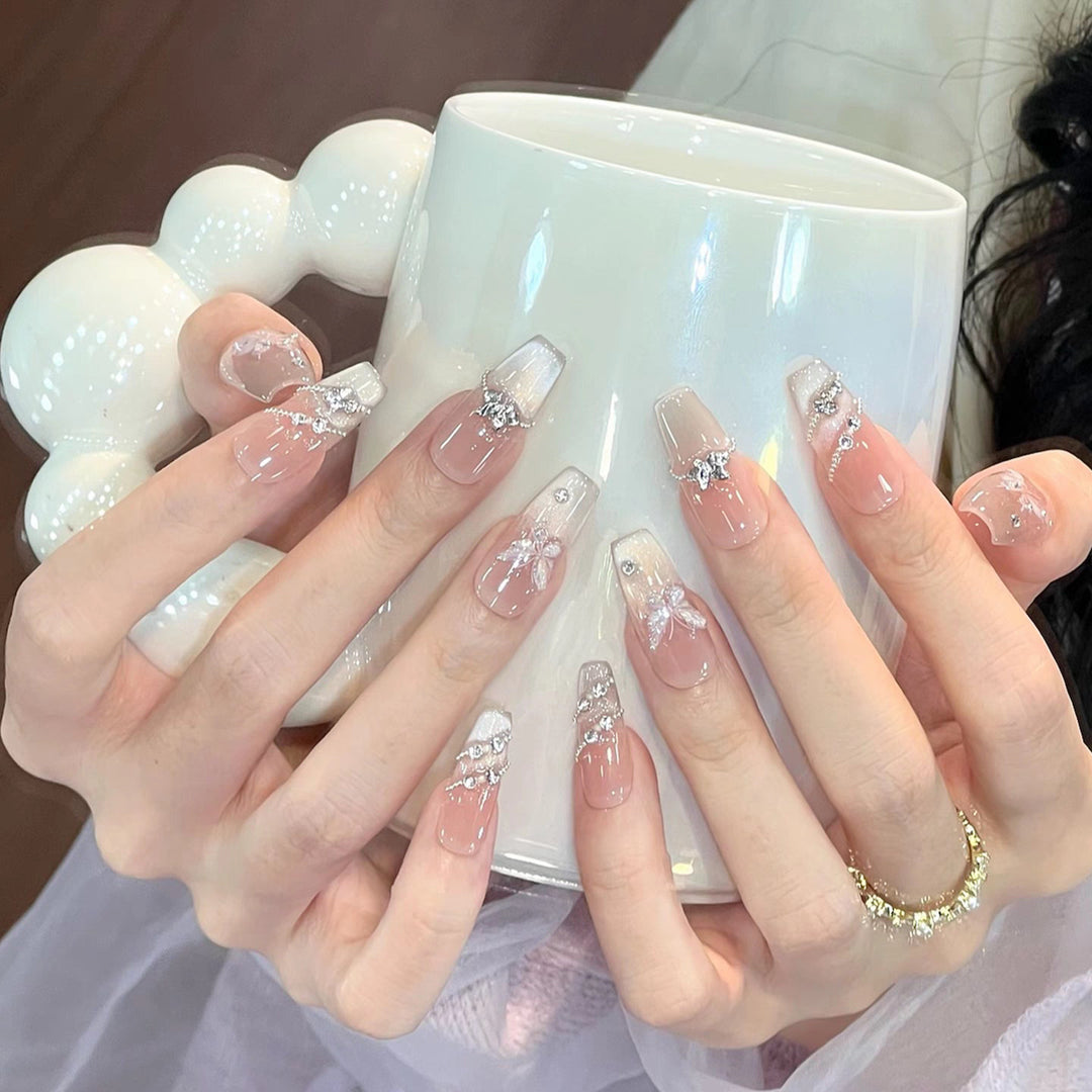 Decorative 3D Butterfly Press-On Nail Set Bowlift