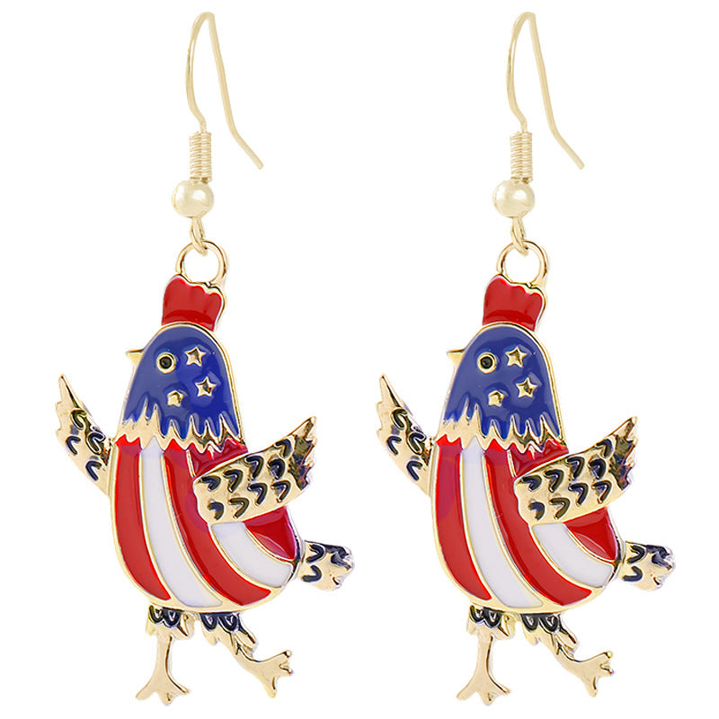 Women nan enamel horseshoe earrings with star motif and fishhook closure Bowlift