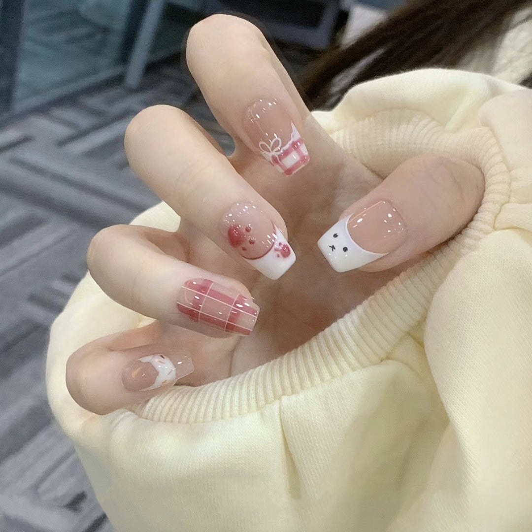 Decorative Character-Themed Press-On Nails with 3D Elements Bowlift