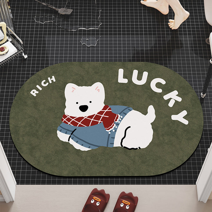 Cartoon Dog-Themed Bath Mat Bowlift