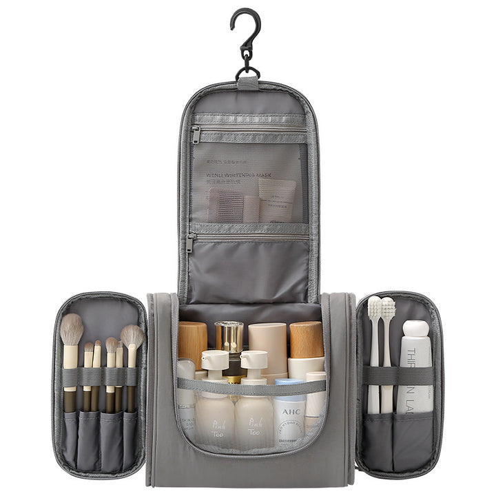 Travel toiletry organizer bag with hanging hook multi compartment dopp kit Bowlift