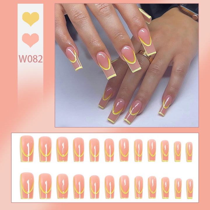 Artistic Nail Tips with Geometric Design Bowlift