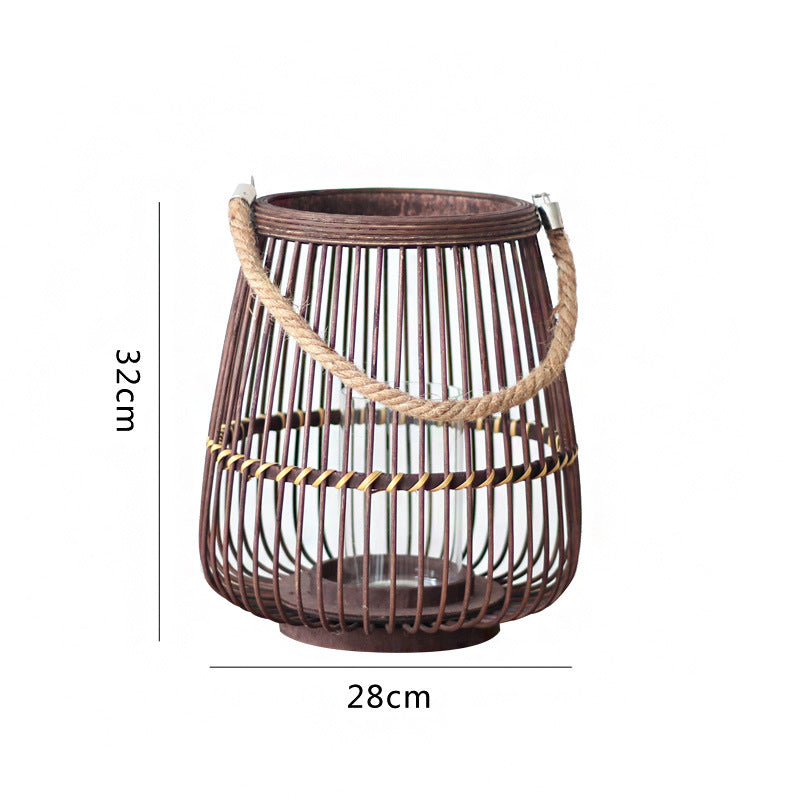 Rustic Rattan Lantern Bowlift