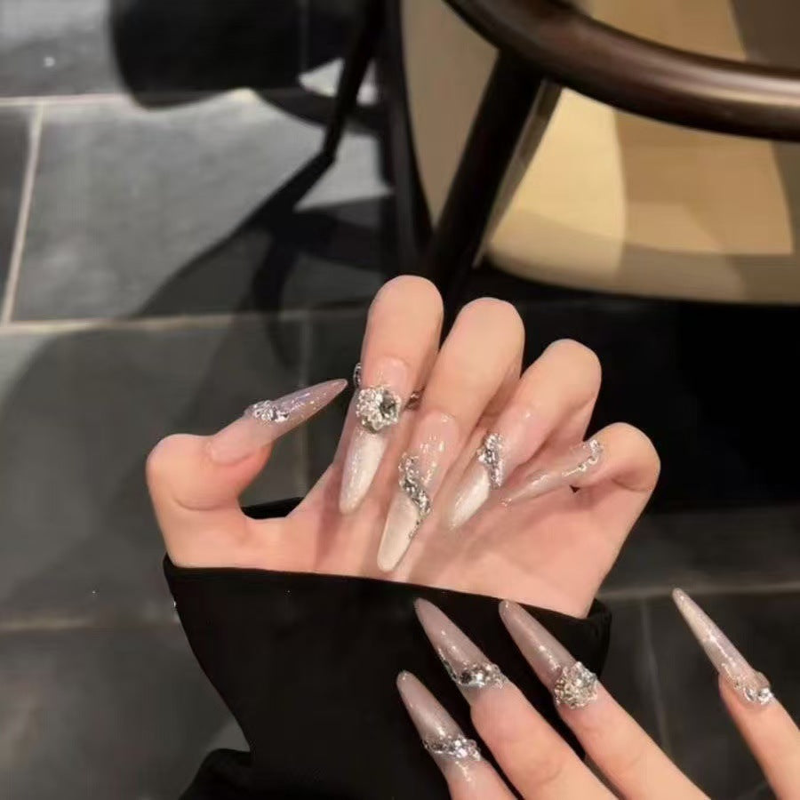 Exquisite Crystal-Embellished Press-On Nails Bowlift