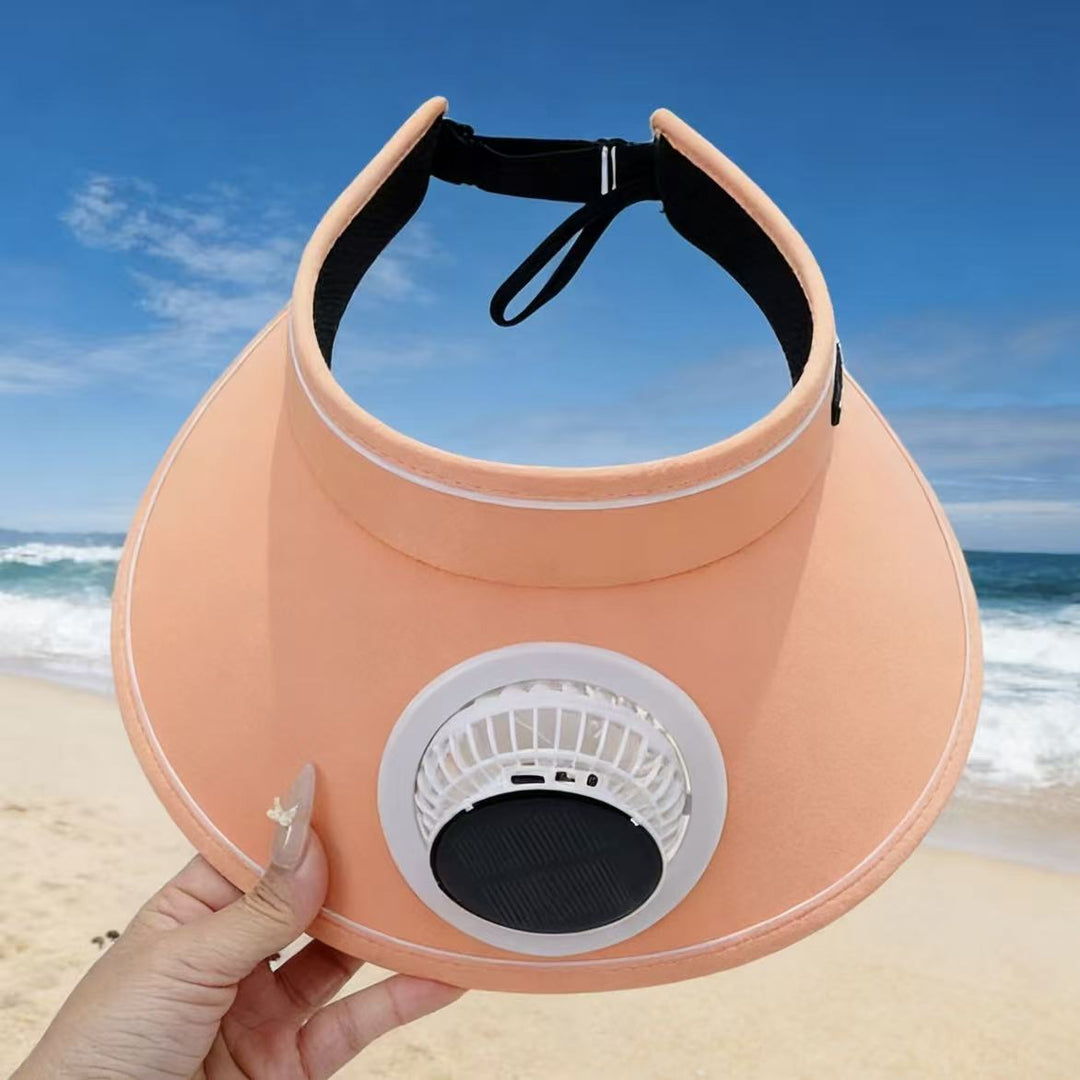 Sport Sun Visor with detachable front fan, adjustable headband and reflective piping Bowlift