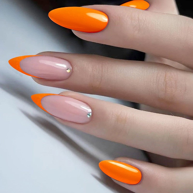 Stiletto Shape Press-On Nail Set with Decorative Elements Bowlift