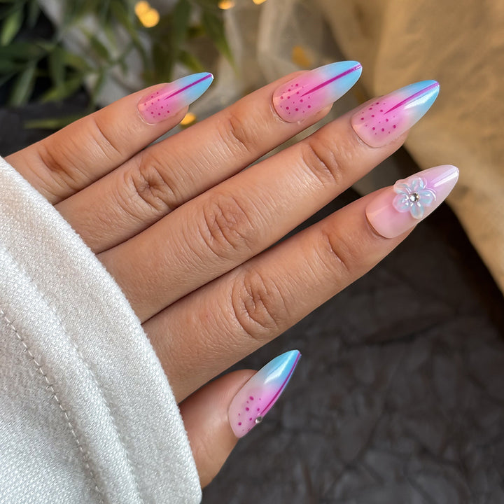 Artistic Floral-Embellished Press-On Nail Collection Bowlift