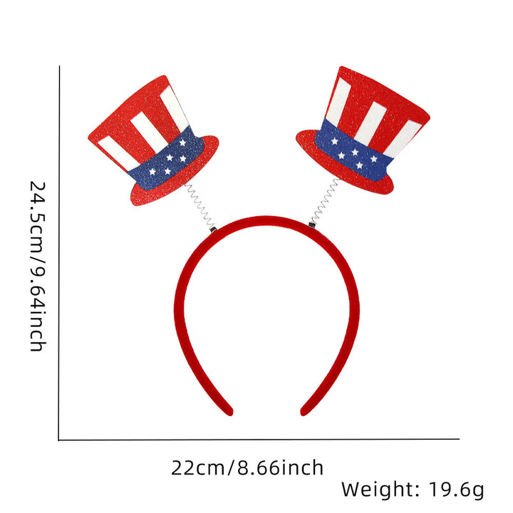 Unisex nan patriotic party headband with star pom poms and flag pendants Bowlift
