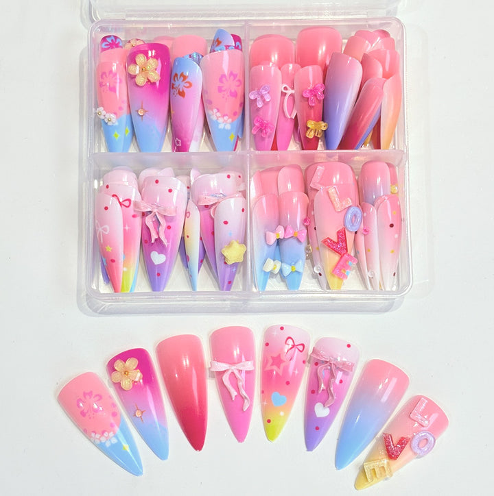 Artistic Themed Press-On Nail Set Bowlift