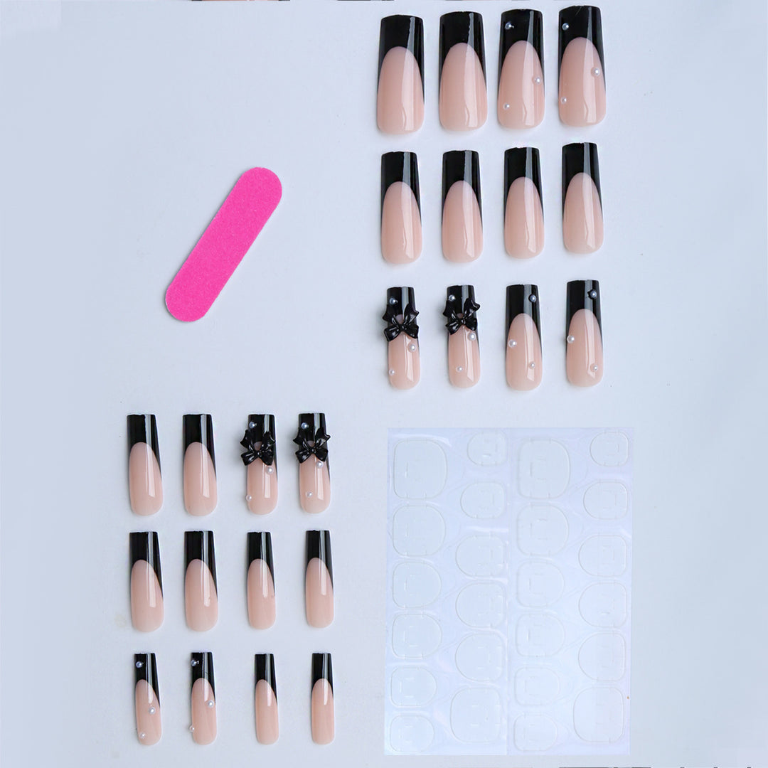 Artificial nails with 3D bow decoration Bowlift