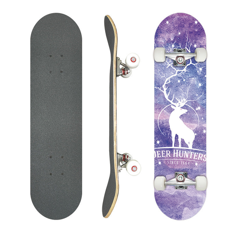 Complete Street Skateboard with Maple Deck Concave and Durable PU Wheels Bowlift