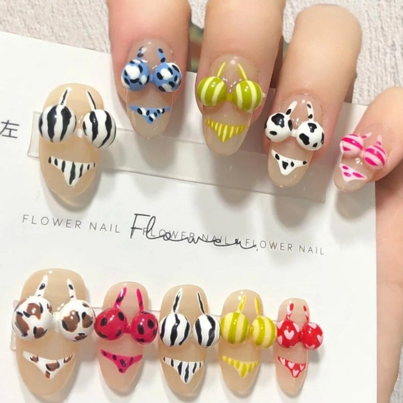 Nature-Themed Artistic Press-On Nail Set Bowlift