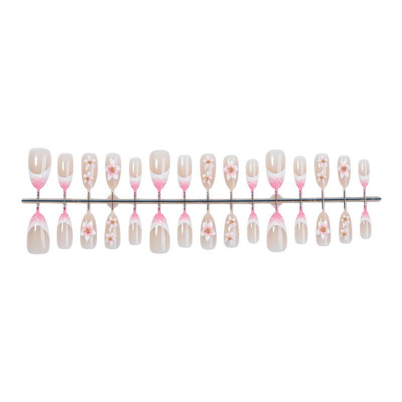 Artificial nail set with floral designs Bowlift