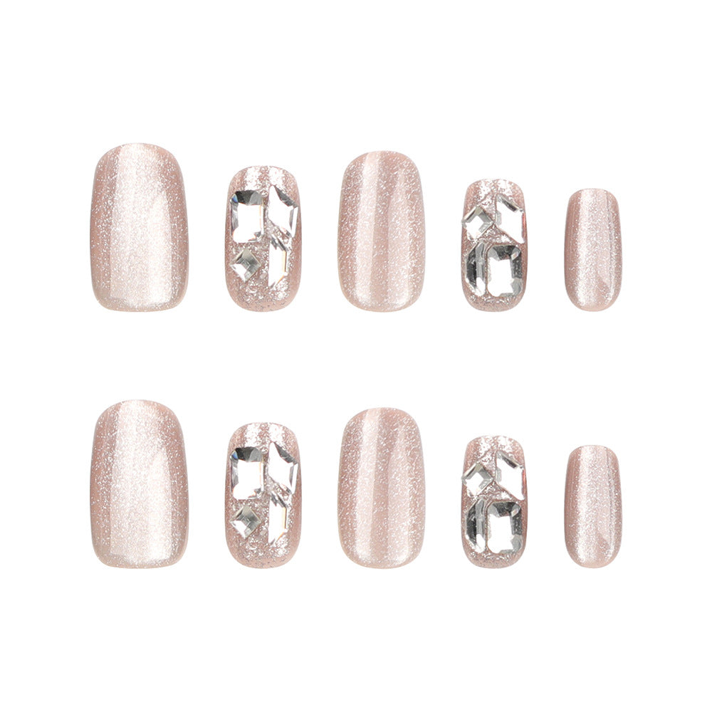 Artful nail extensions with glamorous glitter design Bowlift
