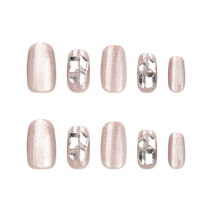 Artful nail extensions with glamorous glitter design Bowlift