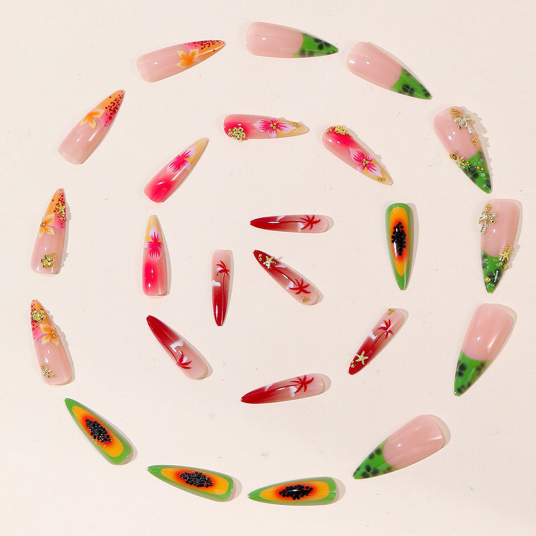 Tropical Floral Nail Art Set Bowlift