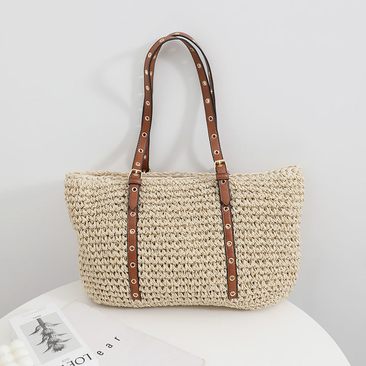 Elegant basket bag with sturdy leather handles Bowlift