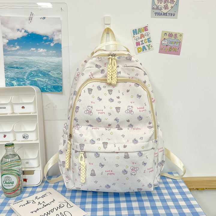 Whimsical Character Print Backpack