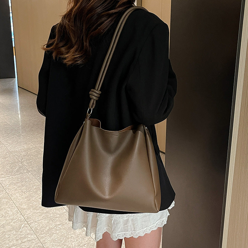 Minimalist Faux Leather Hobo Bag Bowlift