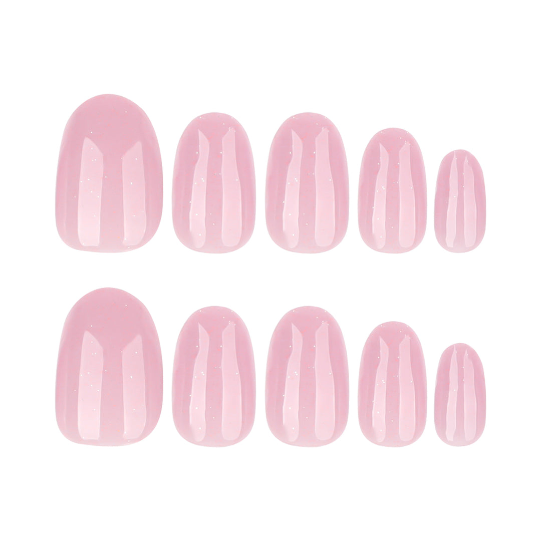 Artificial nail extensions with glitter accents Bowlift