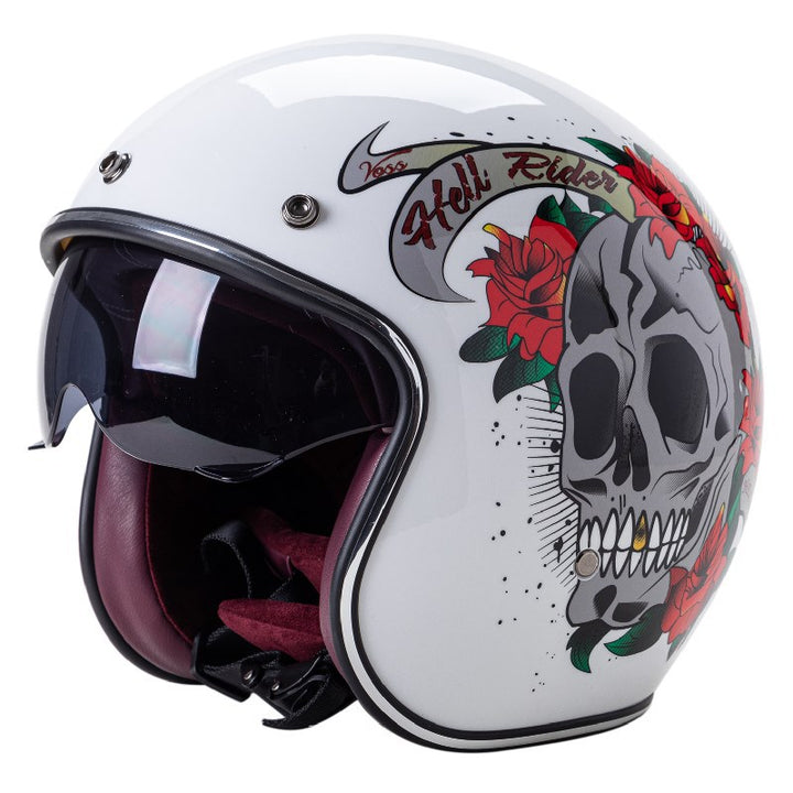 Classic Jet-Style Motorcycle Helmet Bowlift