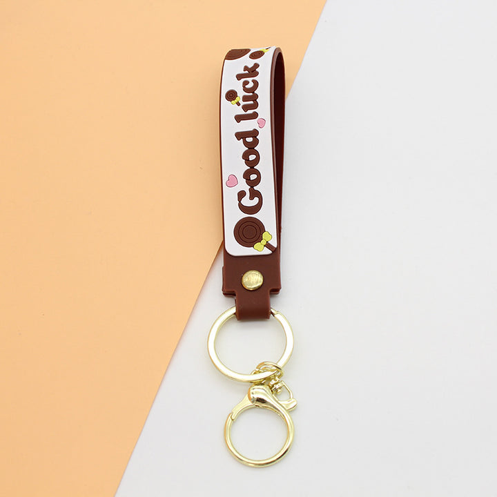 Unisex keychain with motivating lucky saying Bowlift