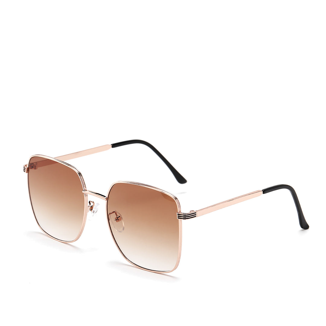 Women's square sunglasses with elegant metal frame and mirrored lenses Bowlift