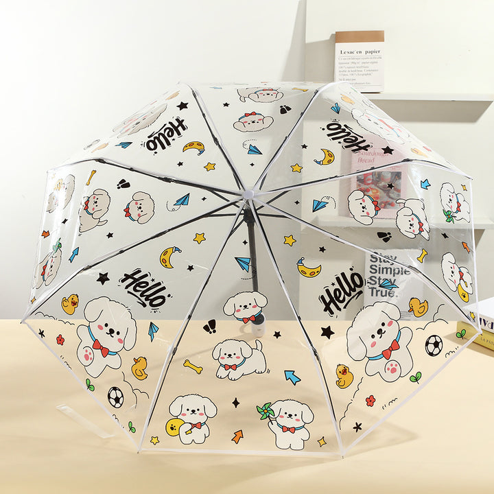 Women Pet Motif Umbrella Bowlift