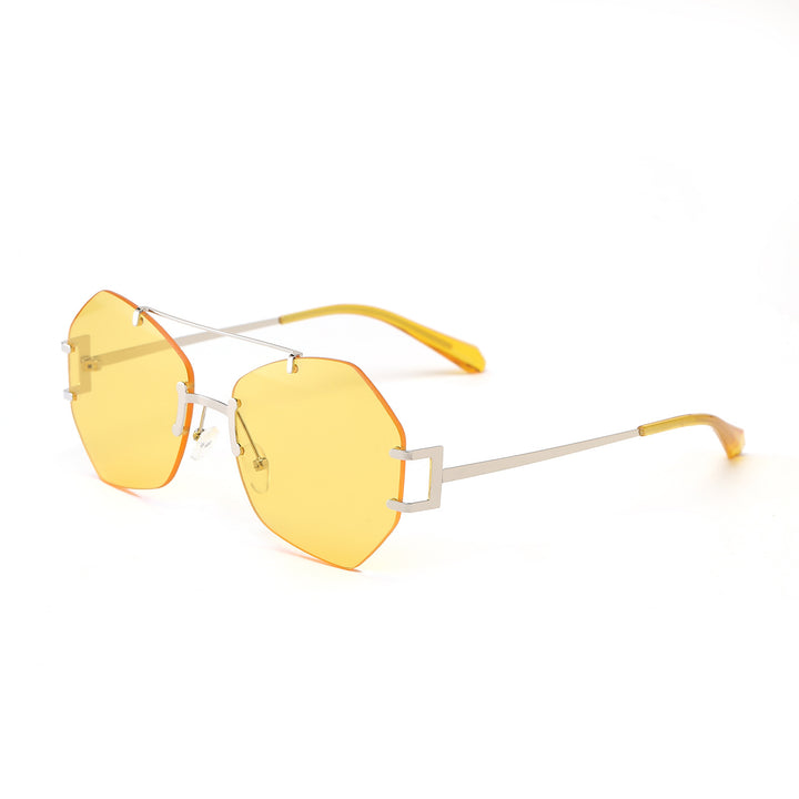 Women's fashionable octagonal sunglasses with delicate metal frame Bowlift