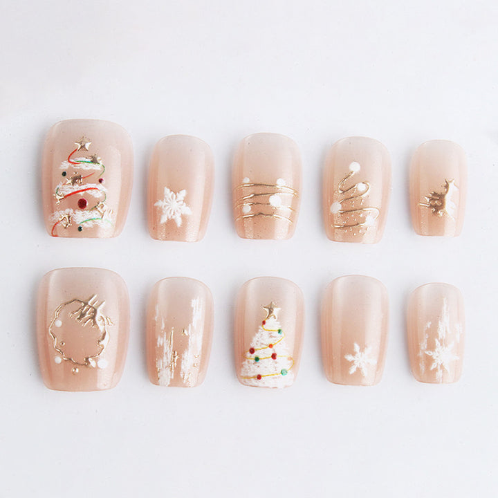 Artistic Holiday-Themed Press-On Nails Bowlift