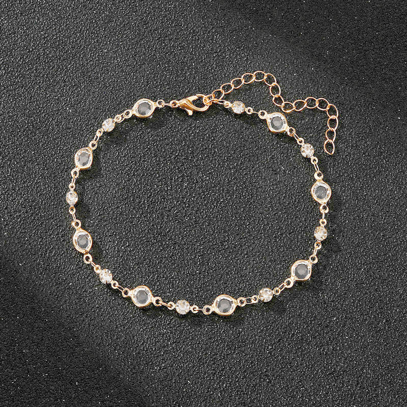 Elegant Rhinestone Chain Anklet Bowlift