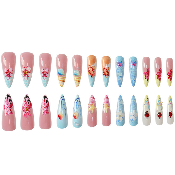 Artistic Sea-Inspired Press-On Nails Bowlift