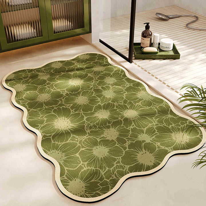 Floral Pattern Bath Mat Bowlift