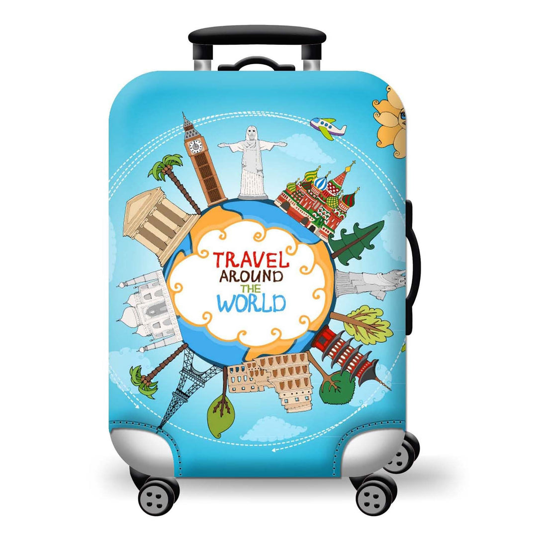 Hard Shell Luggage with Earth Design Bowlift