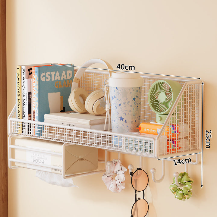 Wall-Mounted Mesh Storage Shelf Bowlift