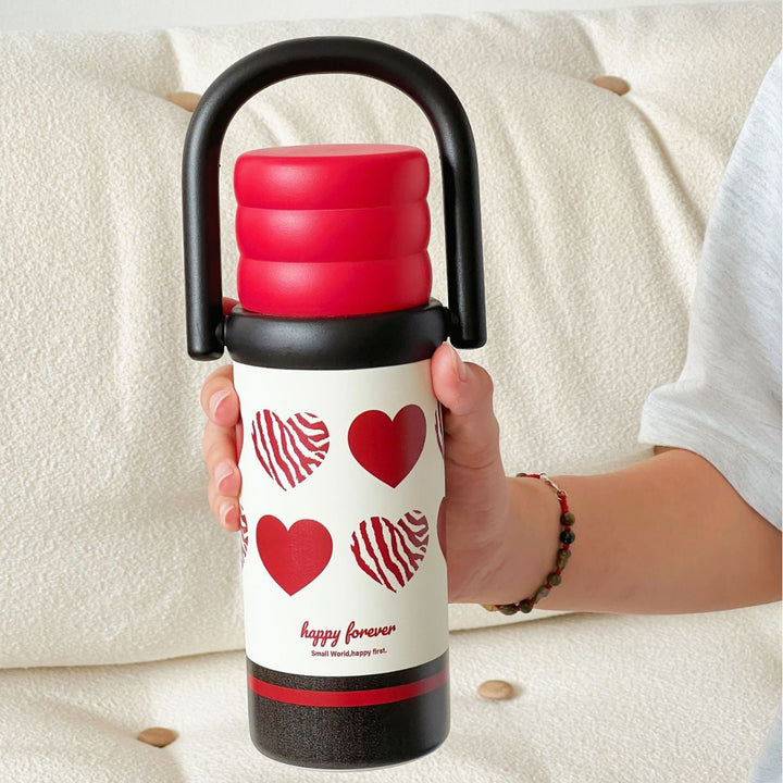 Ladies Insulated Drink Bottle with Design and Practical Handle Bowlift