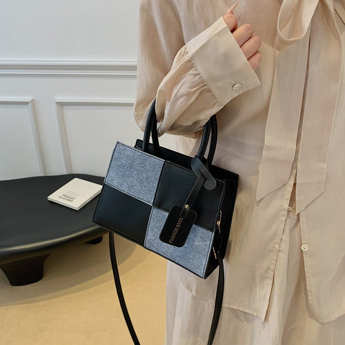 Geometric Patterned Handheld Tote Bag Bowlift