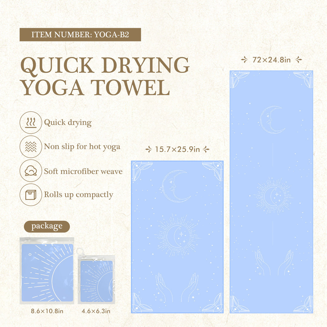 Quick-Drying Non-Slip Microfiber Yoga Towel with Mandala Grip Pattern Bowlift