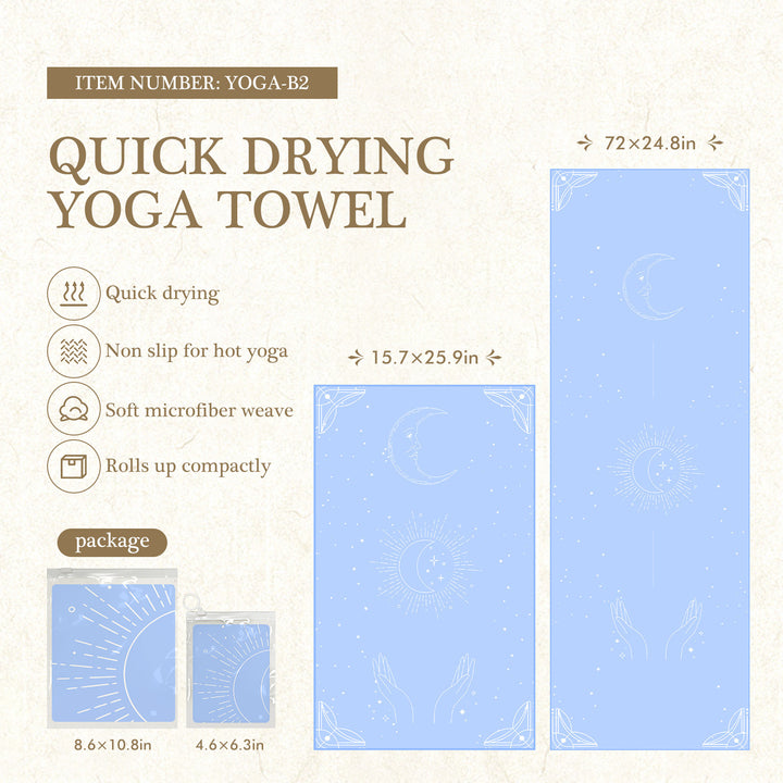 Quick-Drying Non-Slip Microfiber Yoga Towel with Mandala Grip Pattern Bowlift