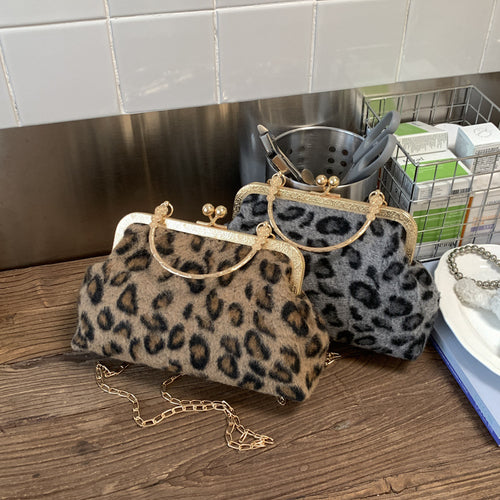 WoElegant Leopard Print Evening Handbag Bowlift